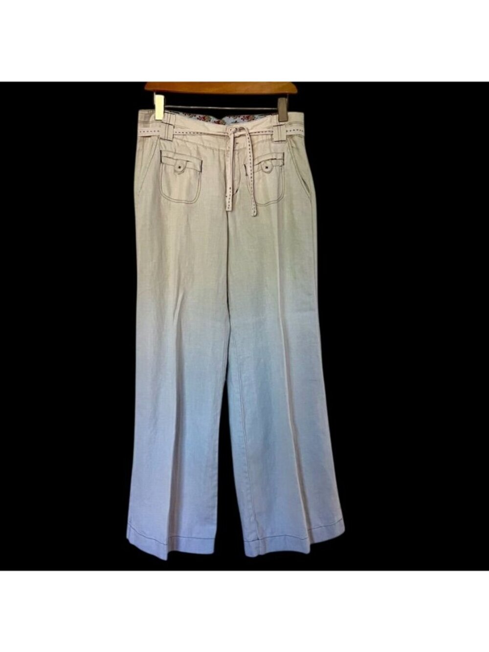 Anthropologie Womens 4 Linen Wide Leg Pants Coastal Euro Summer Beach Trousers - Picture 2 of 15